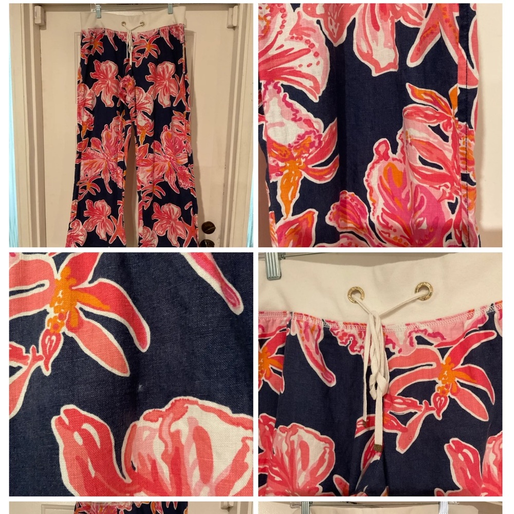 Lilly Pulitzer linen beach pants navy via sunny xl